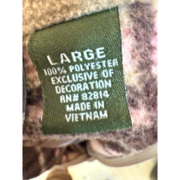 Vintage Y2K Fleece Mountain Lake Brown/Pink Plaid Vest Sleeveless Women's L - Picture 2 of 5